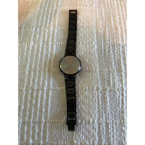 Pulsar Womens Watch Solar Date Black Gold Stainless Steel Water Resistant Quartz - Picture 4 of 4